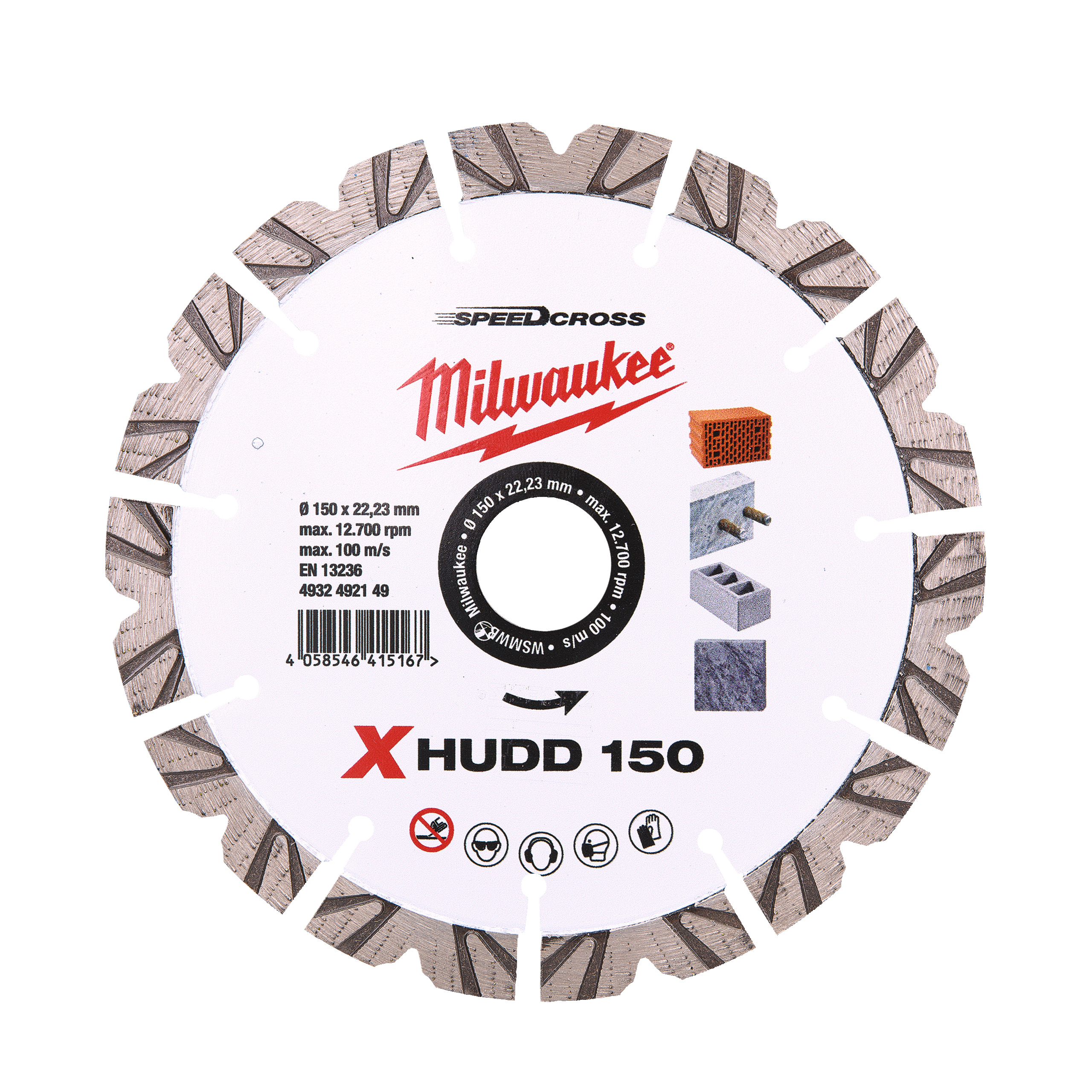 Milwaukee Accessori 4932492149 Premium Speedcross X-HUDD Disco diamantato 150 mm