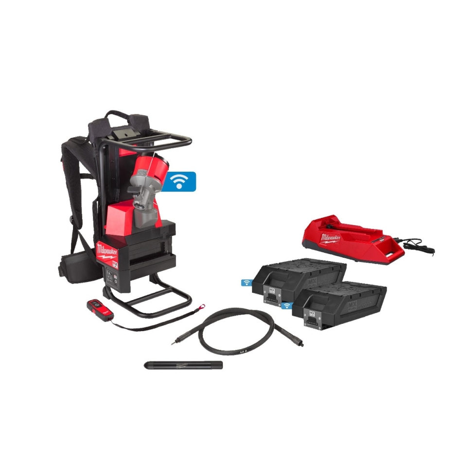 Milwaukee MX 4933479593 MX Fuel  MXF CVBPKIT-602 Vibratore a batteria a zaino per calcestruzzo