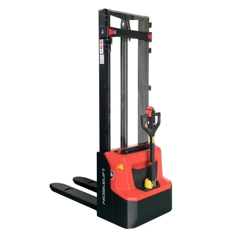 Noblelift PSE12B16 Edge Basic Electric Stacker batteria AGM 1200kg altezza di sollevamento 1514mm poli singolo 1150x570mm 2x 12V 85Ah batteria e caricabatterie