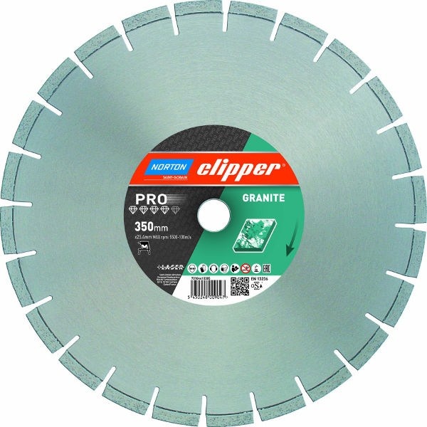 Norton Clipper 70184608406 PRO GRANITE Lama da taglio diamantata 400 x 25,4 mm