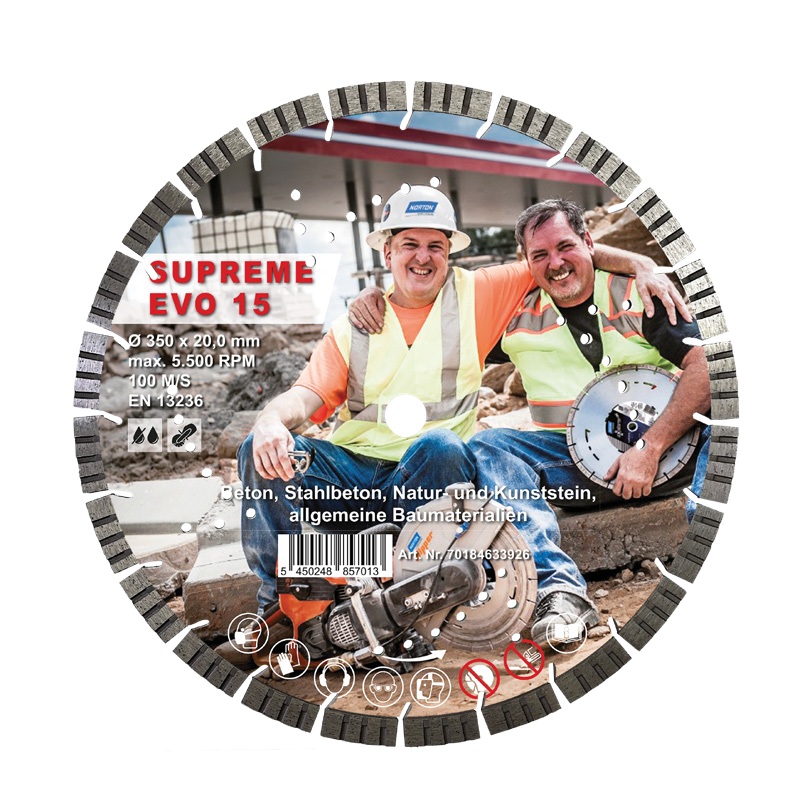 Norton Clipper 70184633926 Supreme EVO15 Lama diamantata &Oslash; 350x20mm 10 pz.