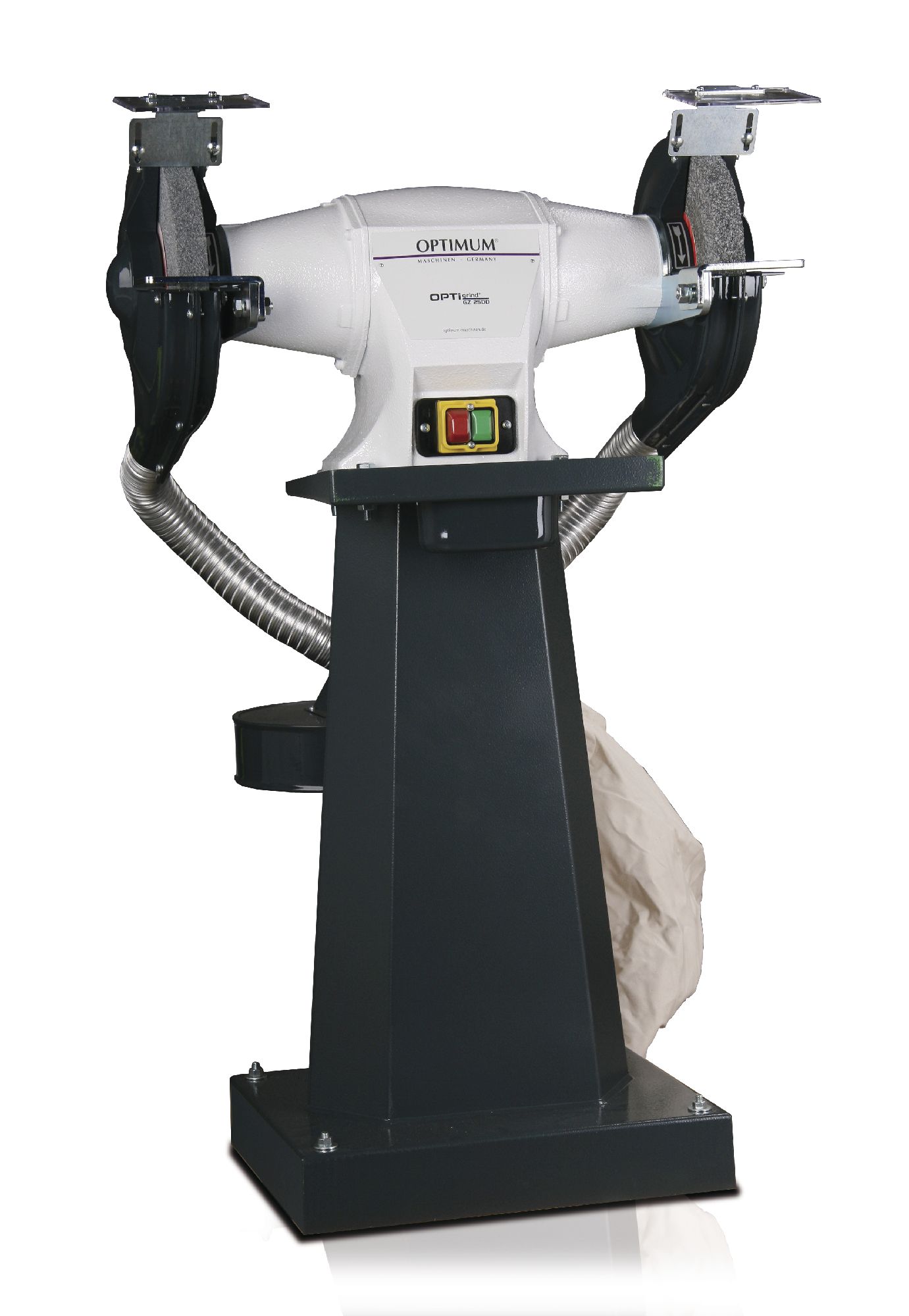 Optimum 713091045 GZ25DD Smerigliatrice da banco con aspirazione 250 mm 400 Volt