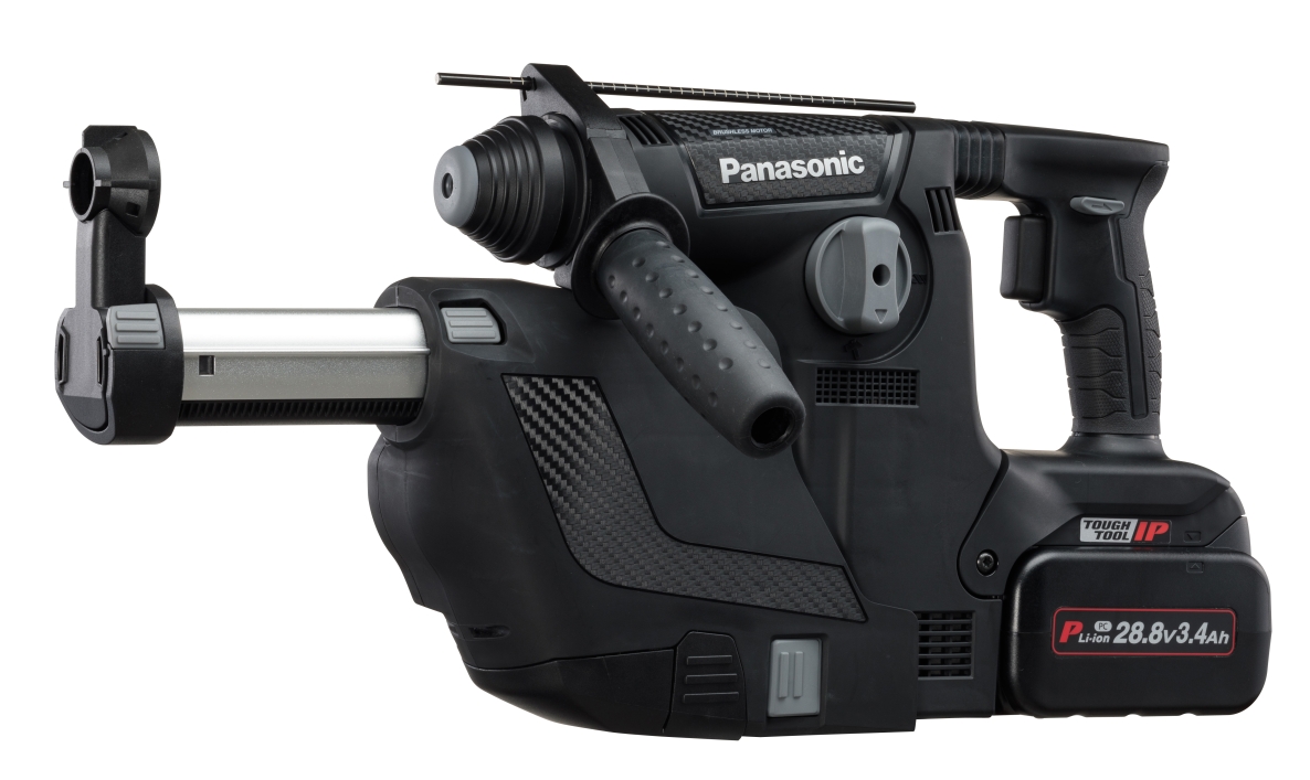 Panasonic EY7881PC2V Trapano a percussione Accu 28,8V 3,4 Ah Li-Ion + Aspirazione polvere incorporata