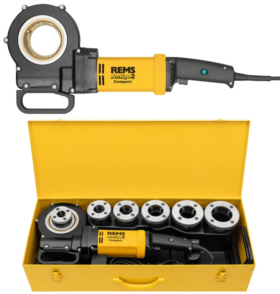 Rems 540024 R220 Amigo 2 Compact Set R 1/2-3/4-1-1 1/4-1 1/2-2 Ferro da stiro elettrico con frese a cambio rapido