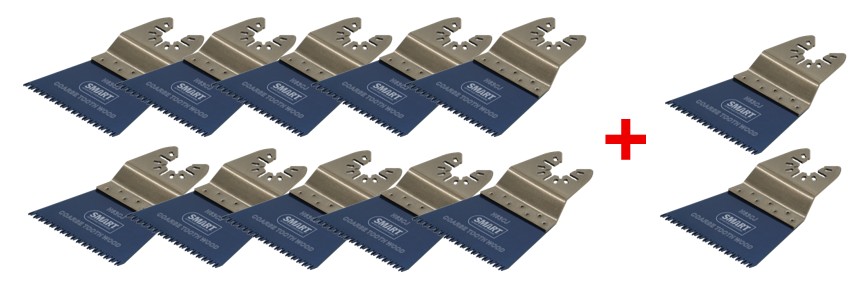 Smart Blades H63CJ10+2 Set di lame multitool Lame in legno giapponesi a forma di dente 63 mm + 2 lame extra in SMARTBoX
