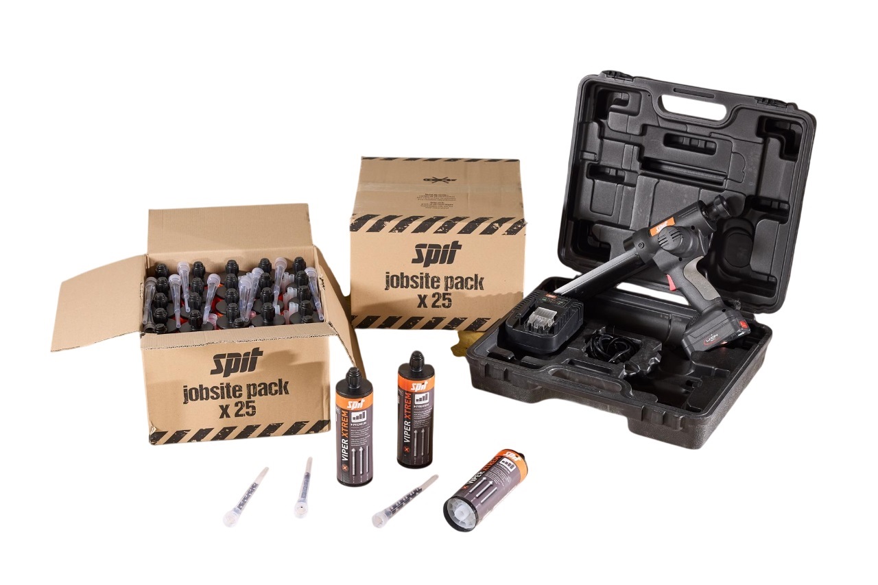 Spit 054748 VIPER XTREM PACK Mortaio chimico 410ml 50ST + pistola a iniezione a batteria 18V 1x batteria 18V e caricabatterie in valigetta