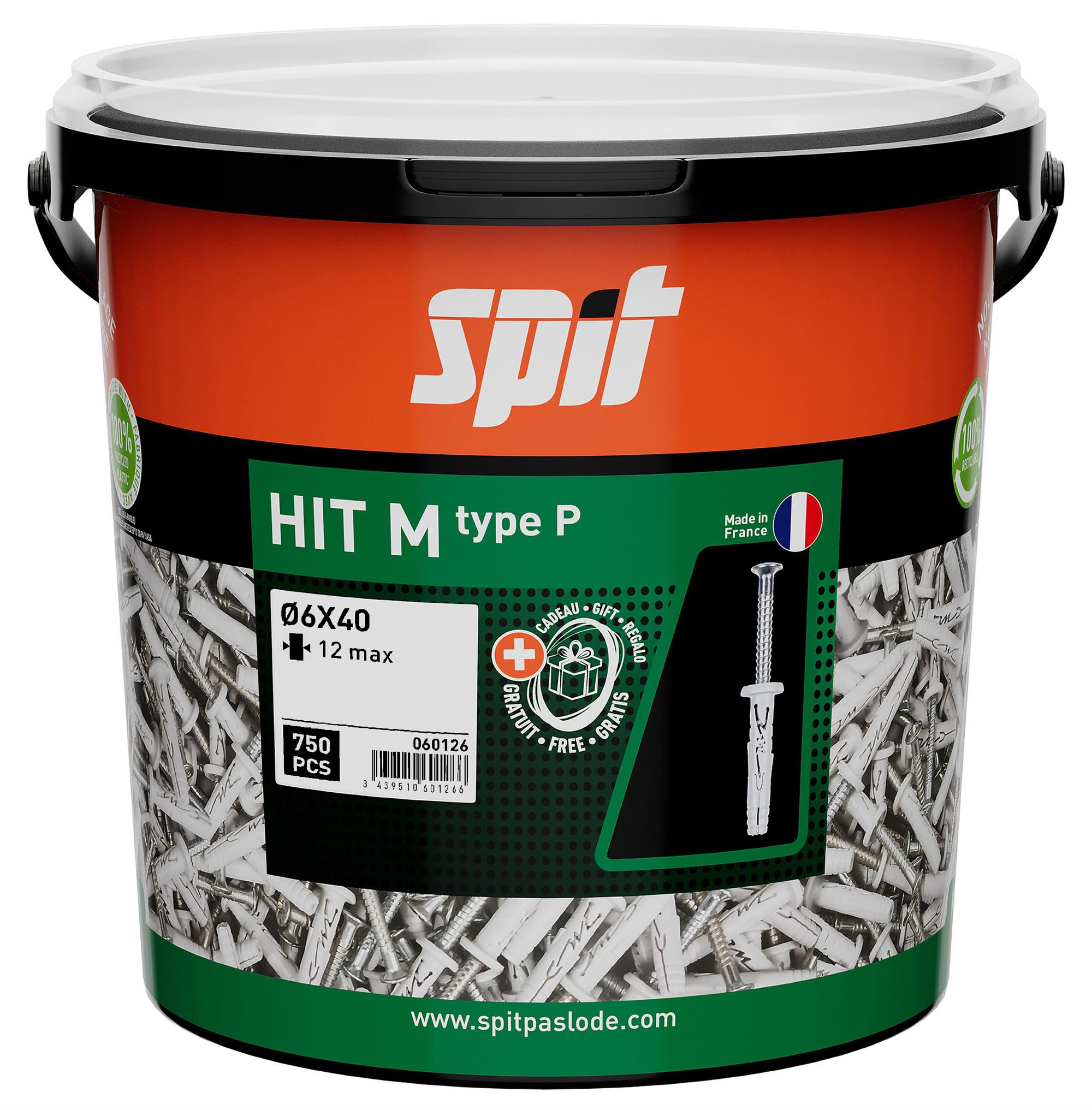 Spit 060126 HIT-M 6x40/12P Spina d'urto con collare 750 in secchio