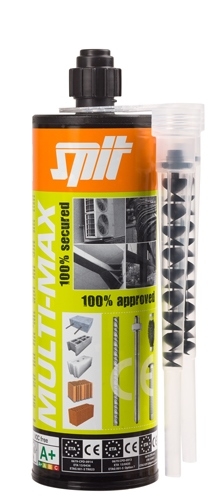 Spit Fissaggi 060047 Multi-Max PLUS Malta da iniezione 410 ml (compresi 2 ugelli di miscelazione CM12L)