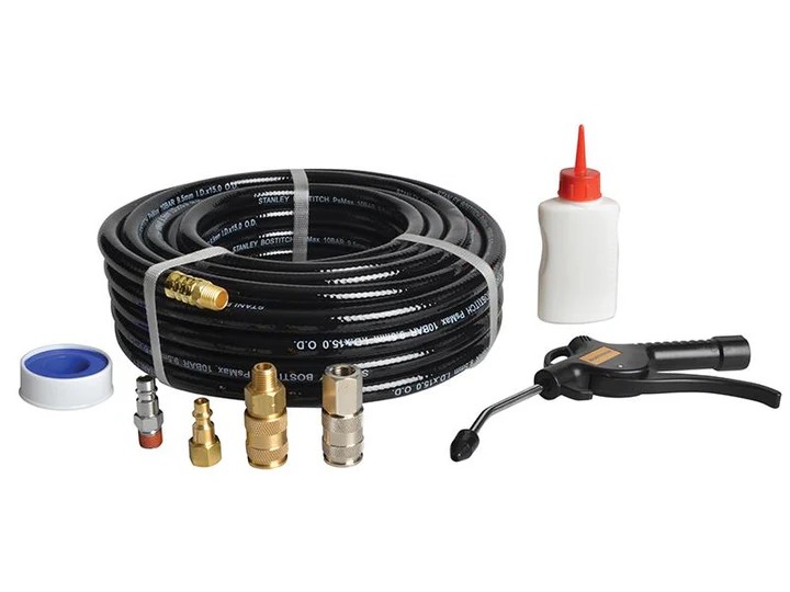 Stanley Bostitch CPACK15 Tubo flessibile del compressore 15 m con raccordi e set di olio