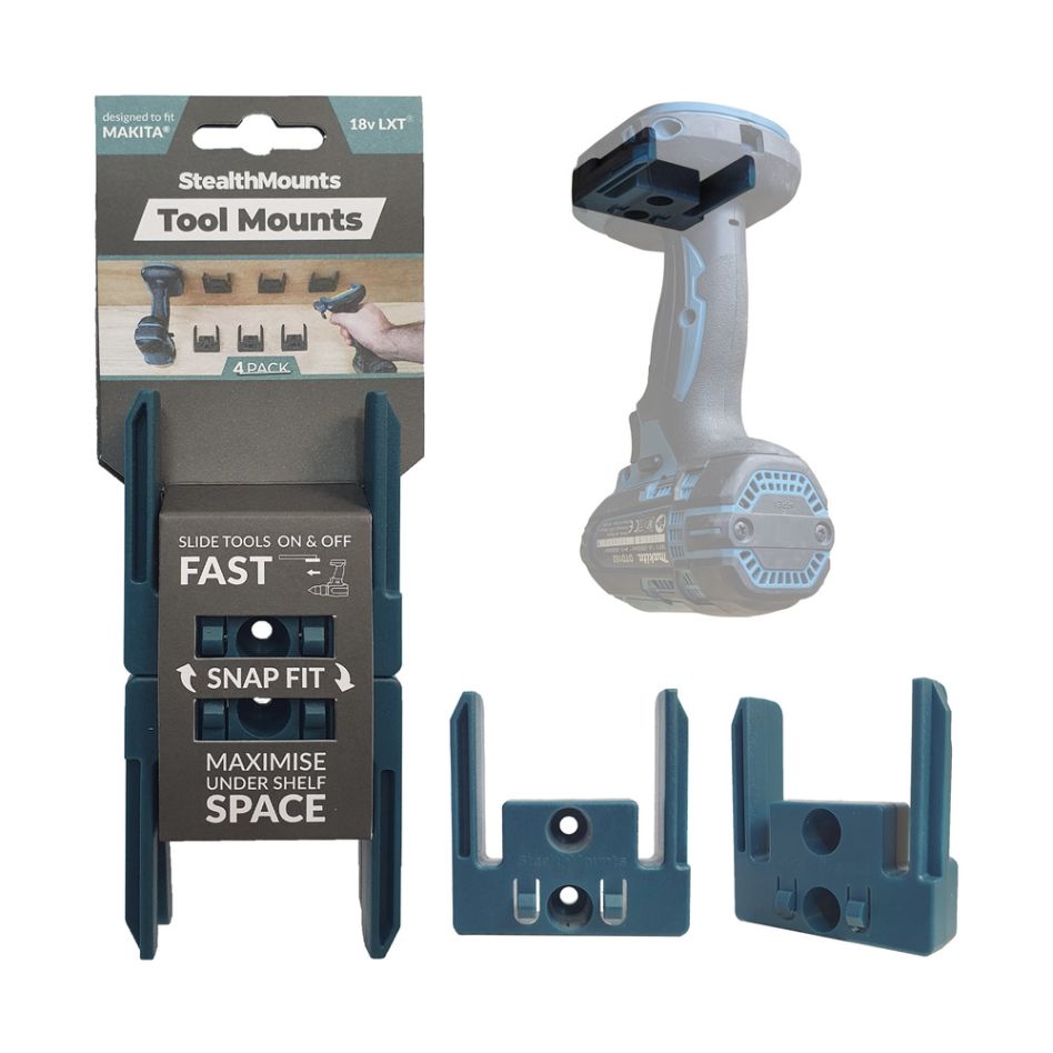 StealthMounts TM-MK18-BLU-4 Portautensili blu per Makita LXT (confezione da 4 pezzi)