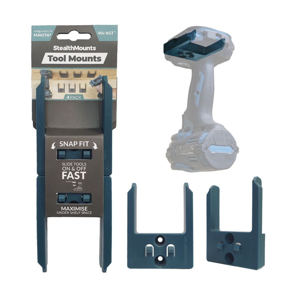 StealthMounts TM-MK40-BLU-4 Portautensili blu per Makita 40v XGT (confezione da 4 pezzi)