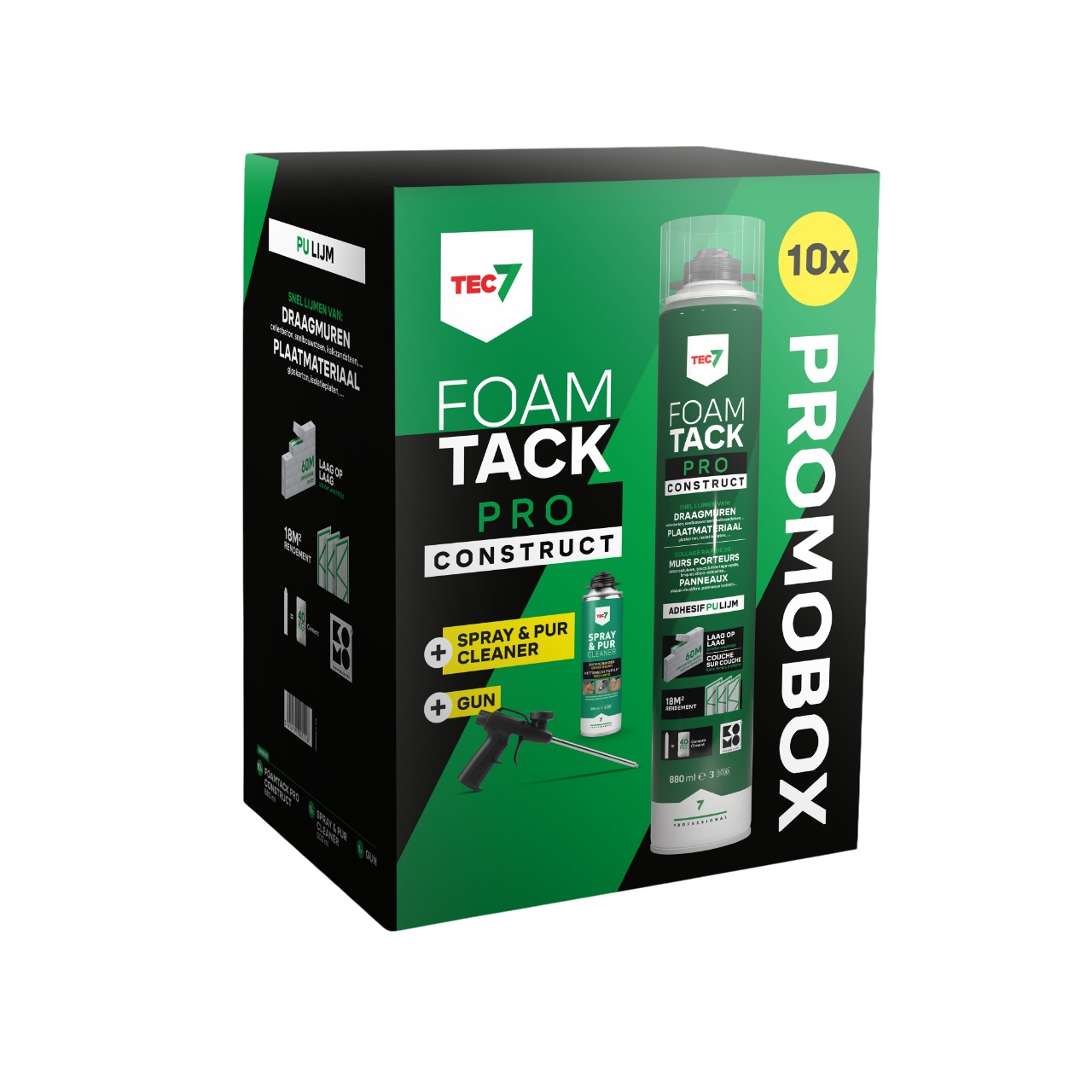 TEC7 670996000 Schiuma adesiva FoamTack Pro Construct Combipack