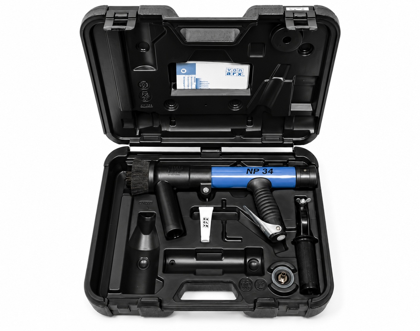 Von Arx VA700638 NP-34 Martello pneumatico a punte con punte da 4 mm smussate, in valigetta